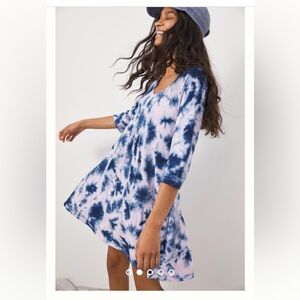 ANTHROPOLOGIE Saturday/Sunday Pollie Tiered Tie-Dye Mini Dress Size Small